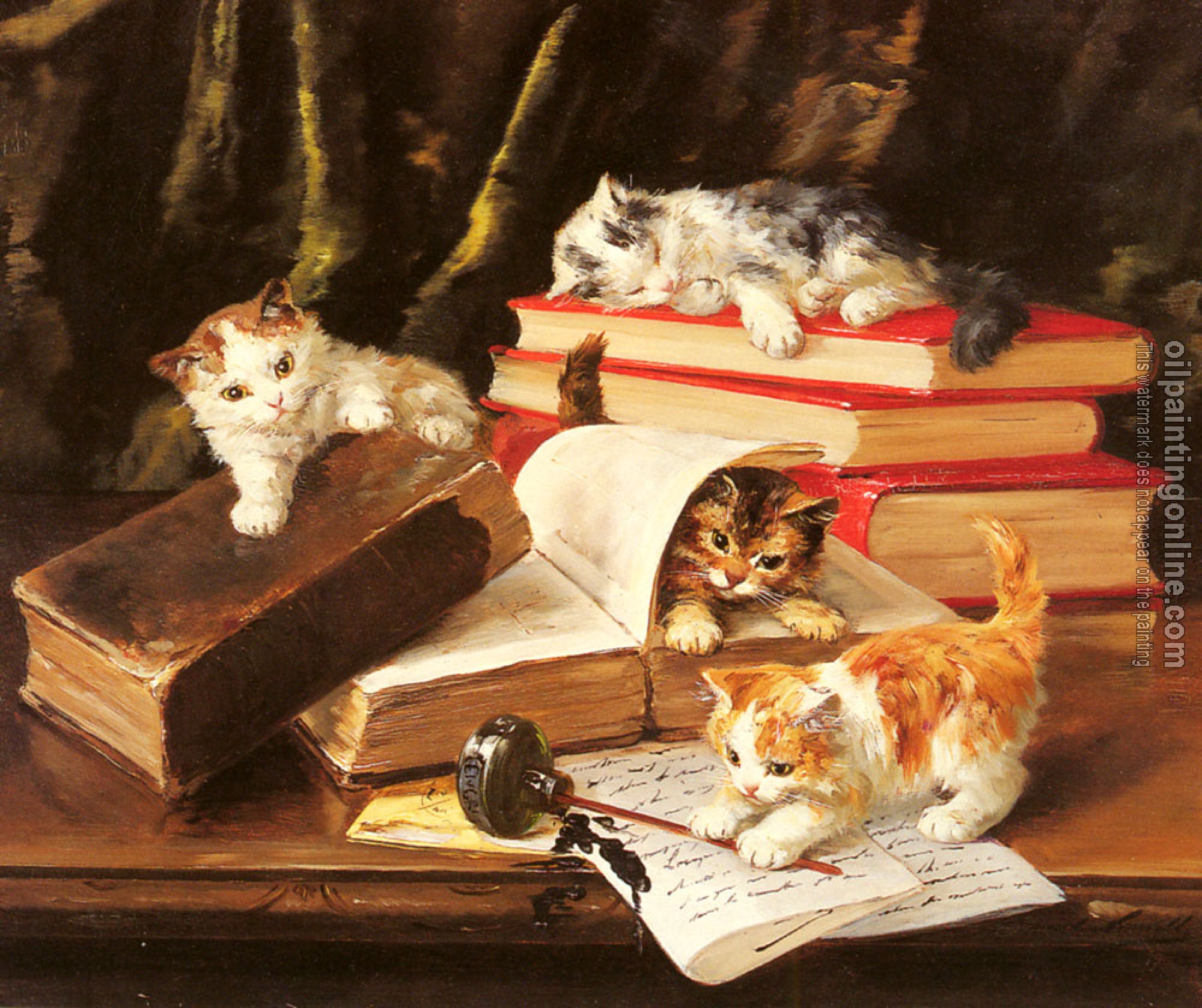 Neuville, Alfred Arthur Brunel de - Kittens Playing on a Desk